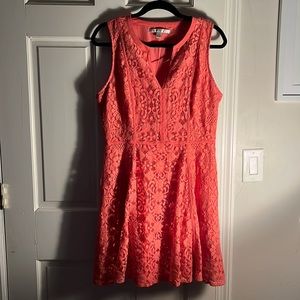 LC Lauren Conrad Orange Lace dress